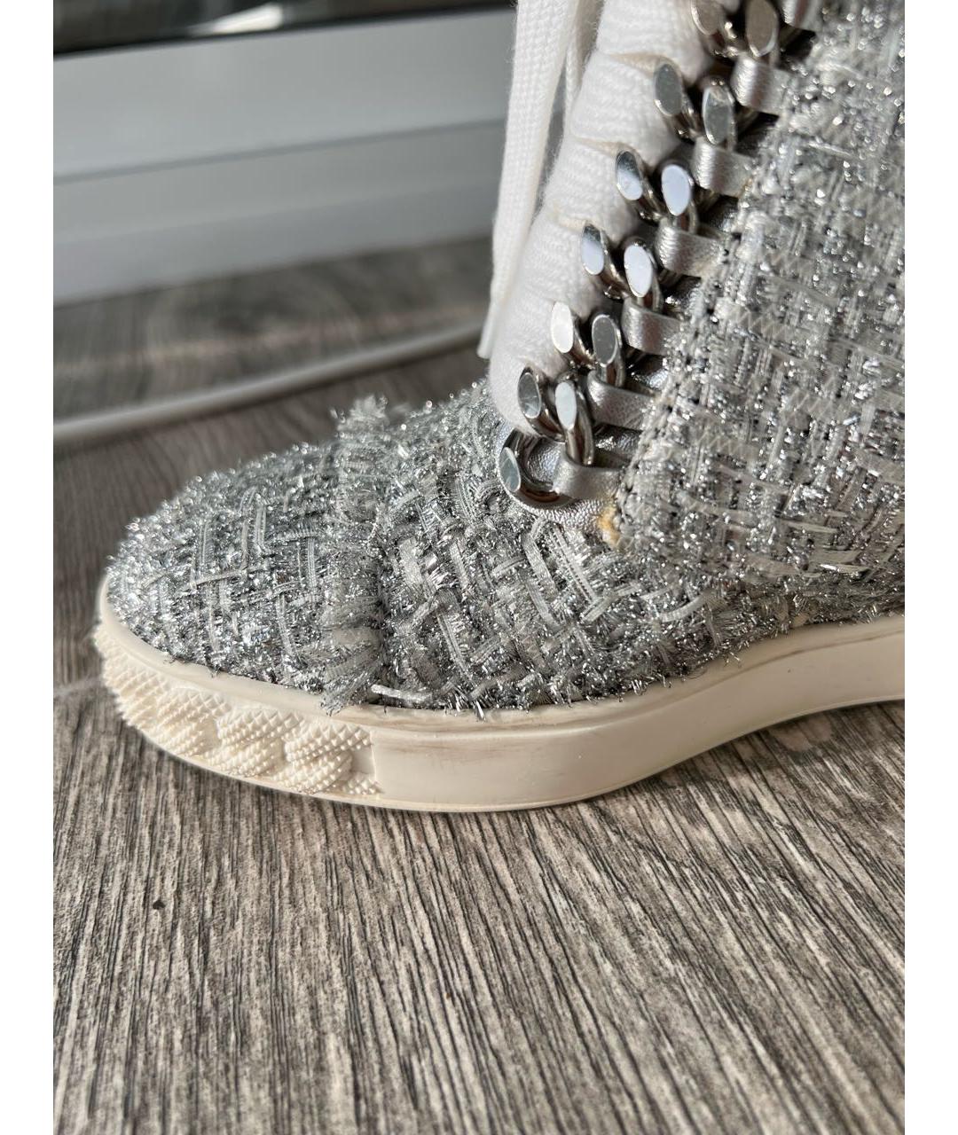 CASADEI Серебряные текстильные ботинки, фото 5