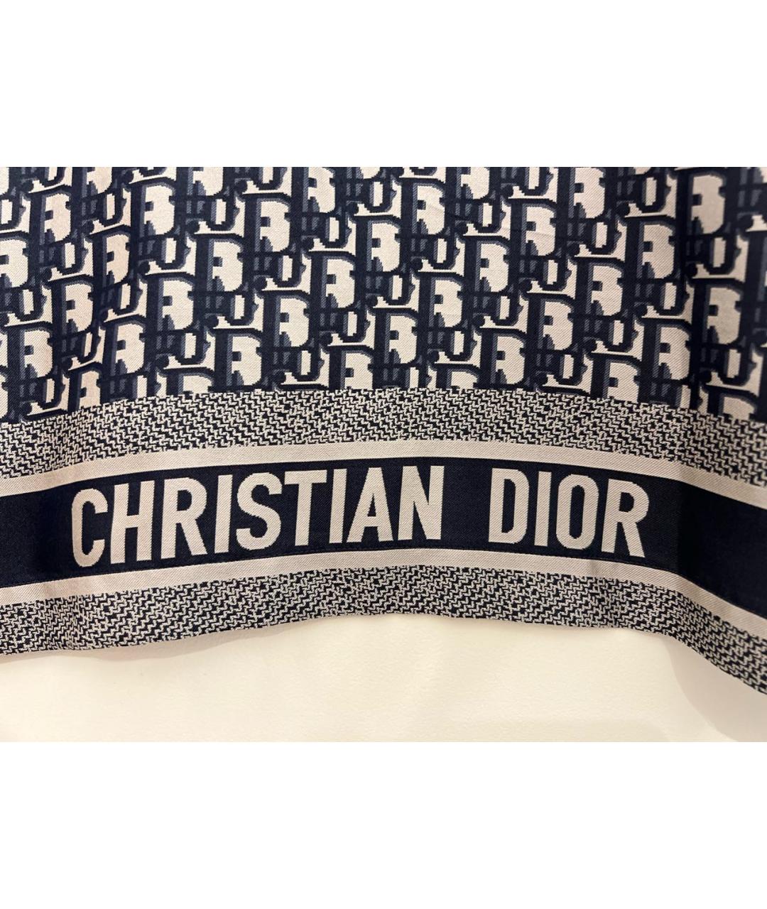 CHRISTIAN DIOR Темно-синяя шелковая блузы, фото 4