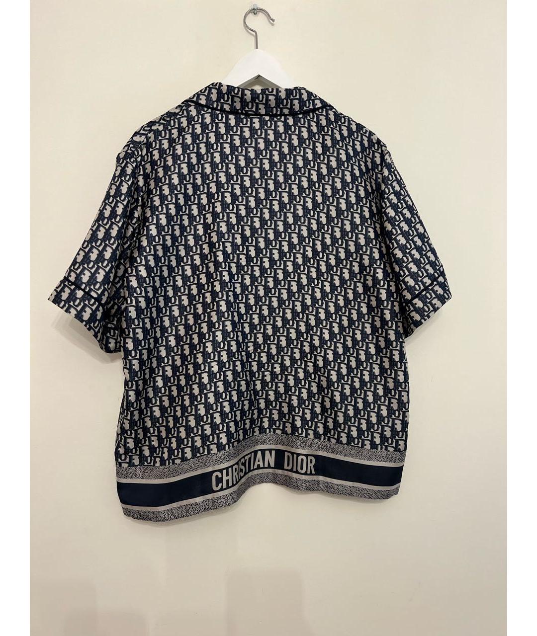 CHRISTIAN DIOR Темно-синяя шелковая блузы, фото 2