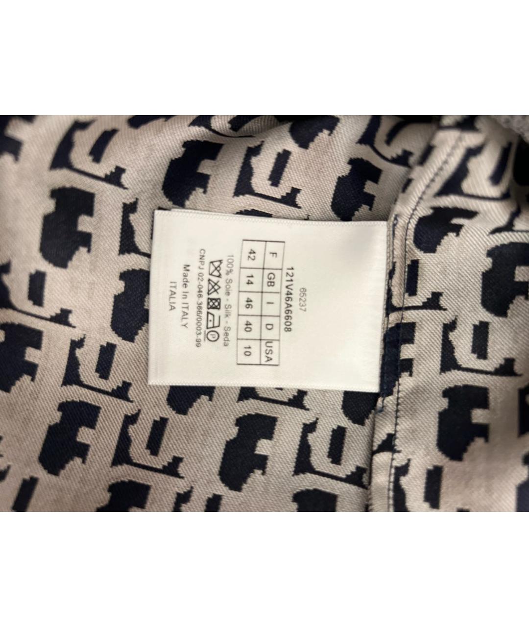 CHRISTIAN DIOR Темно-синяя шелковая блузы, фото 5