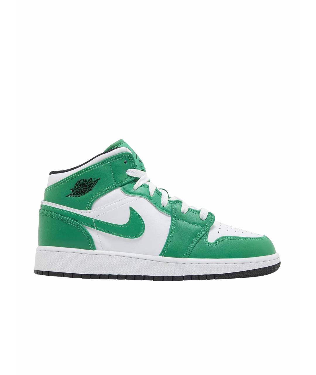 JORDAN Зеленые кожаные кроссовки, фото 1