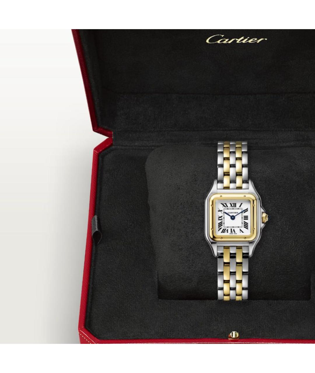 CARTIER Белые часы из желтого золота, фото 4