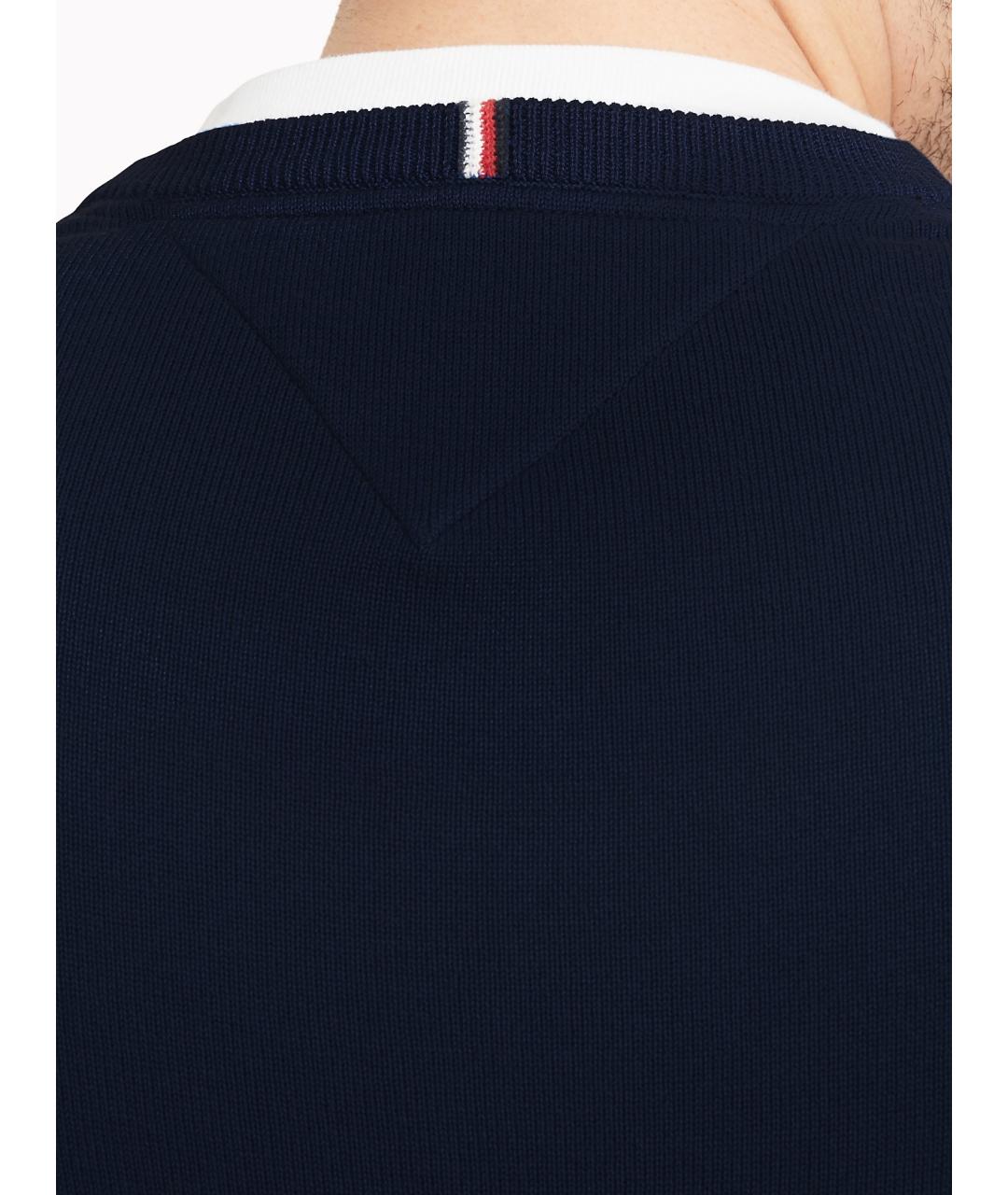 TOMMY HILFIGER Темно-синий хлопковый джемпер / свитер, фото 2