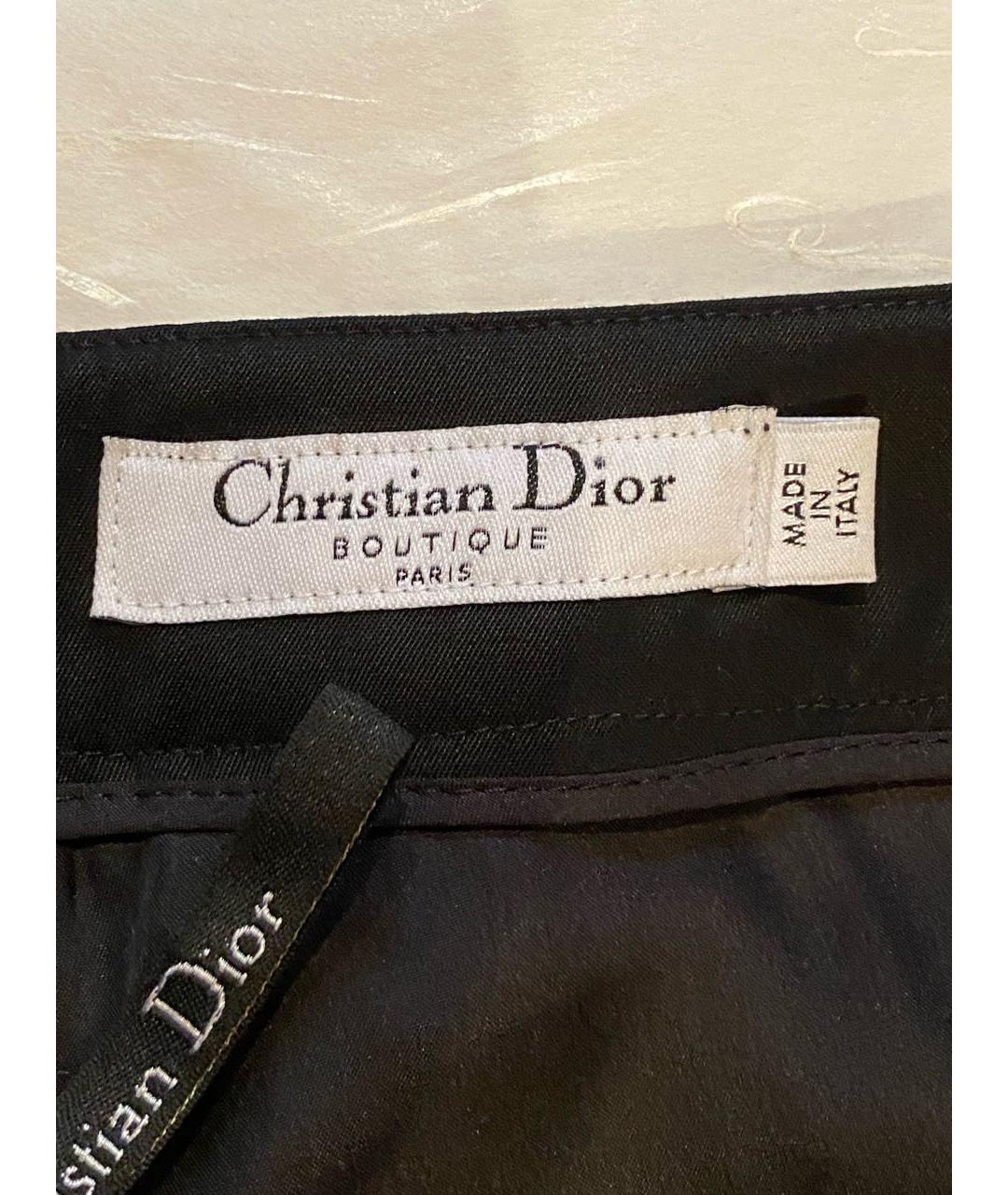 CHRISTIAN DIOR Черные хлопковые брюки узкие, фото 4