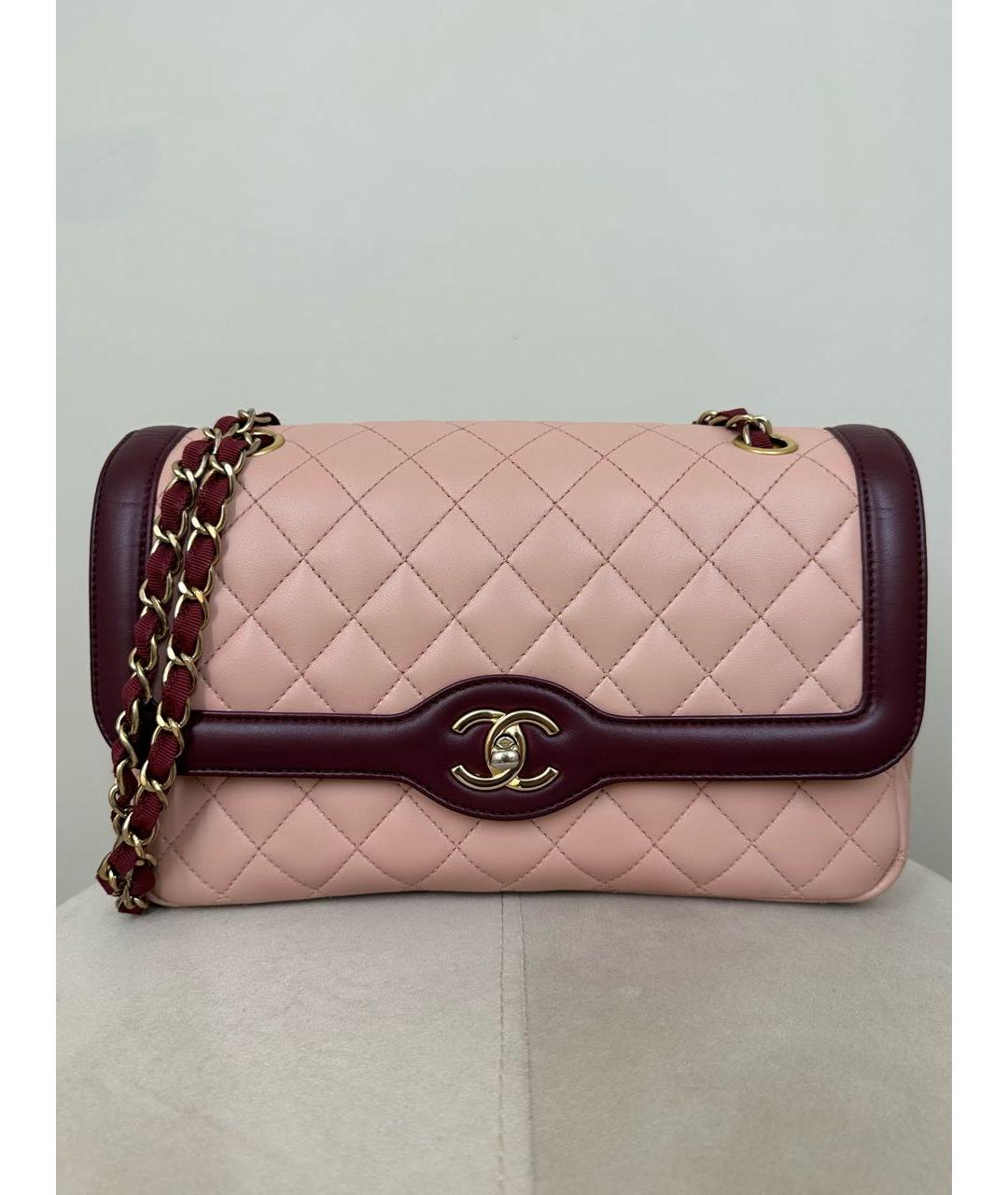 CHANEL Розовая кожаная сумка через плечо, фото 6