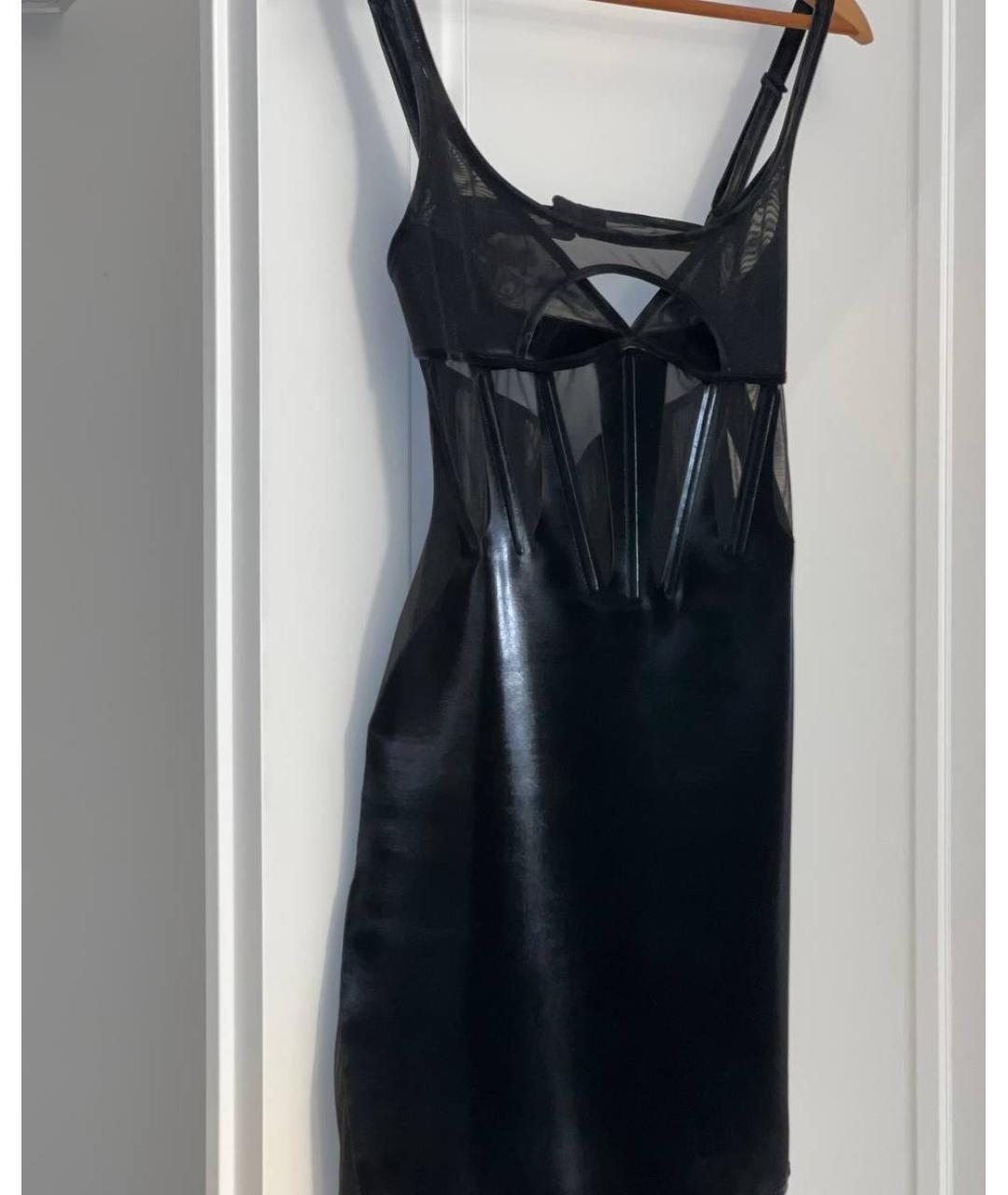 MUGLER Черное полиэстеровое коктейльное платье, фото 7