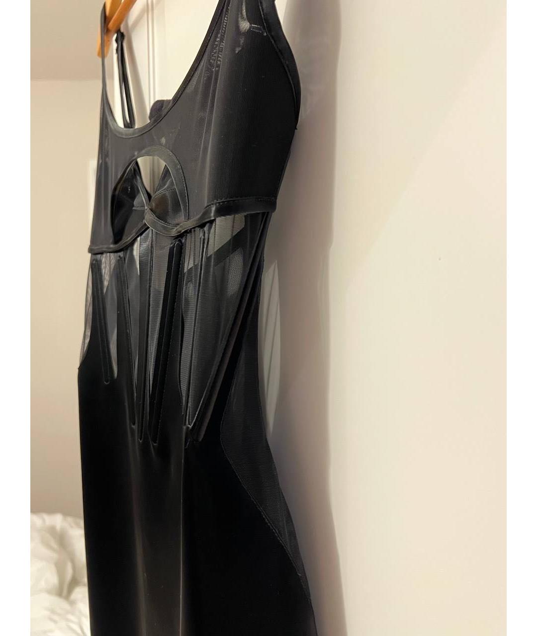 MUGLER Черное полиэстеровое коктейльное платье, фото 4