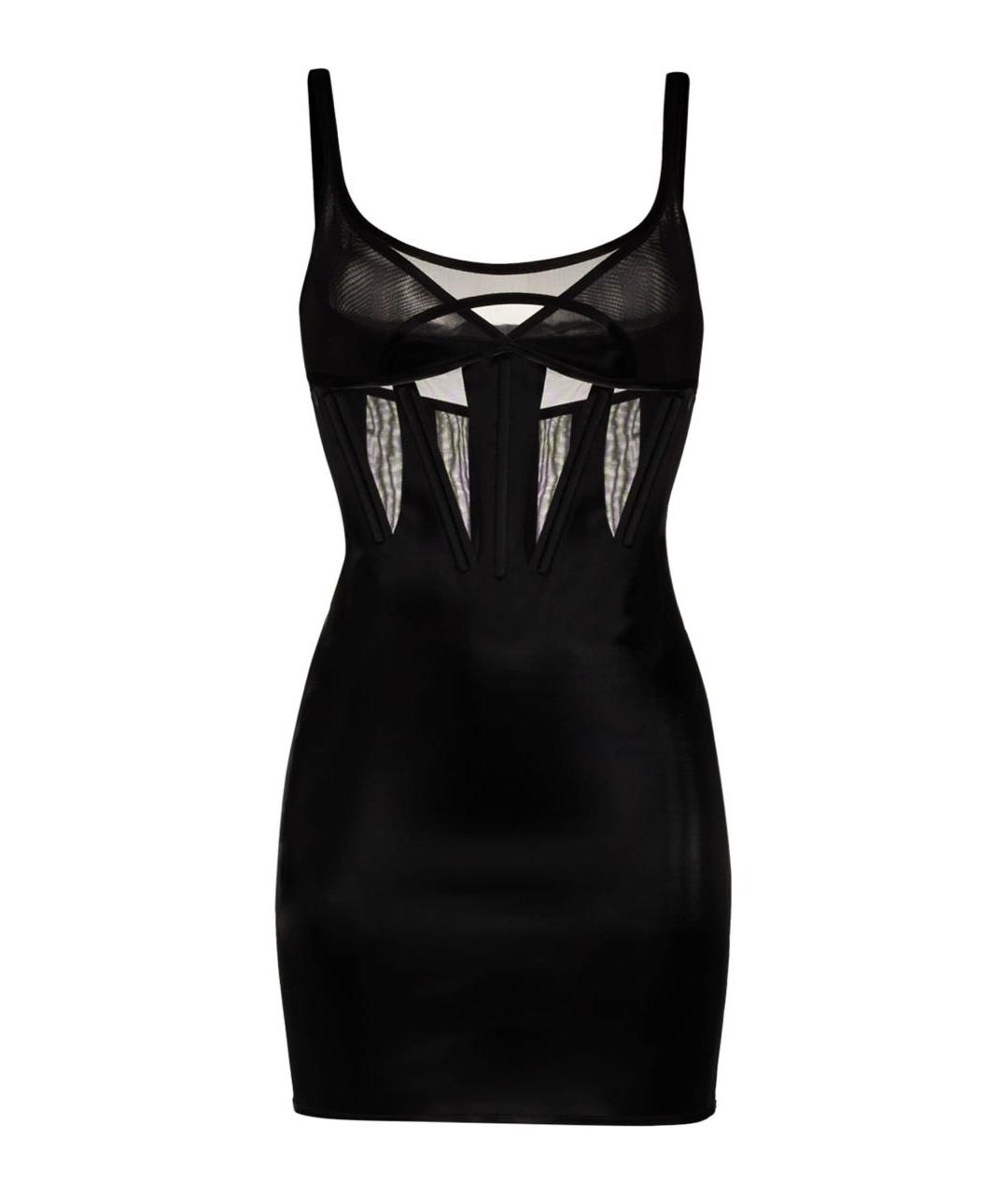 MUGLER Черное полиэстеровое коктейльное платье, фото 1
