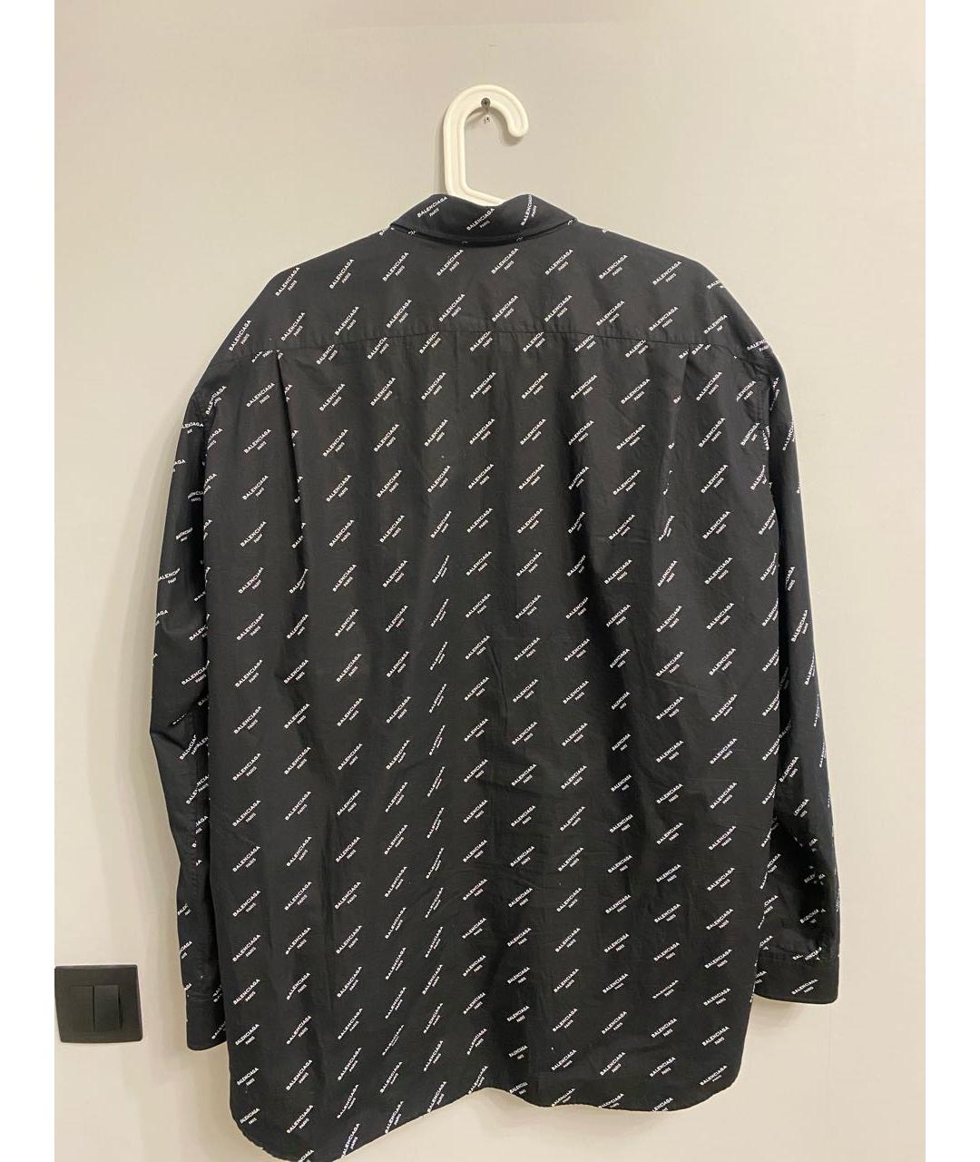 BALENCIAGA Черная хлопковая кэжуал рубашка, фото 3