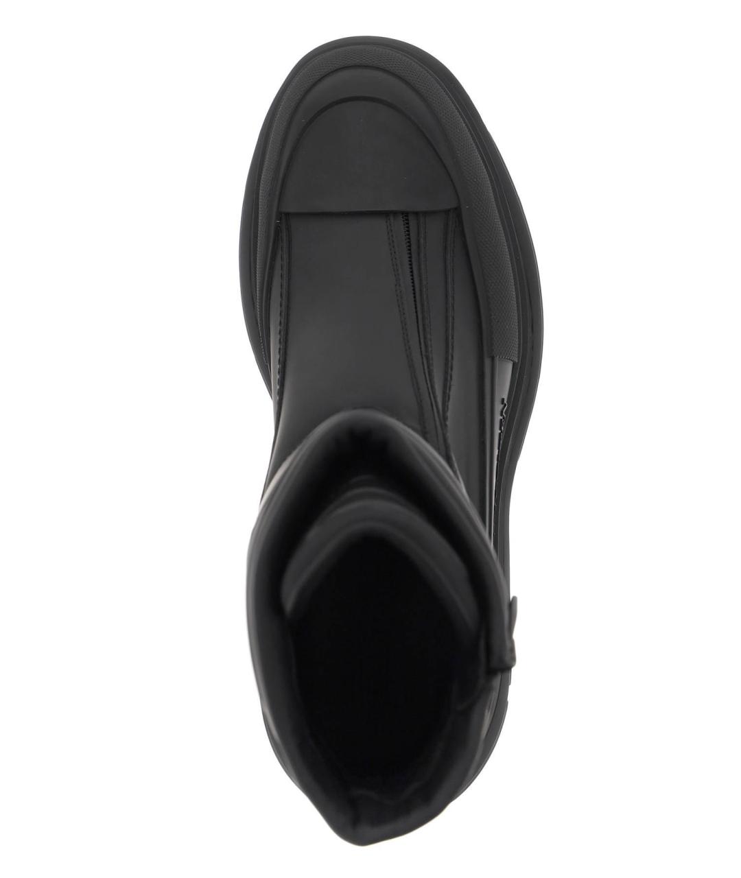 ALEXANDER MCQUEEN Черные кожаные высокие ботинки, фото 4