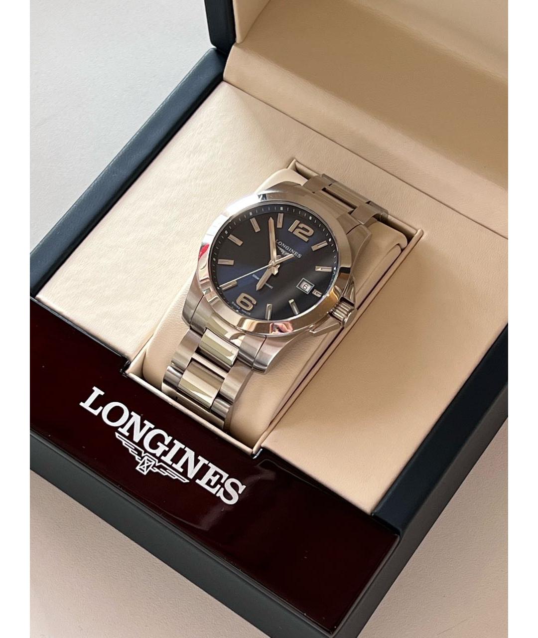 LONGINES Синие стальные часы, фото 4