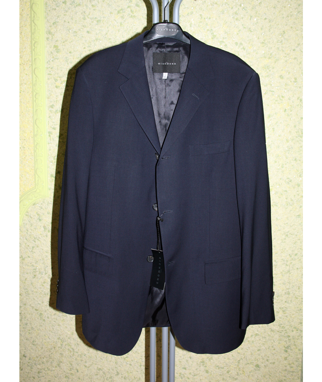 JOHN RICHMOND Темно-синий шерстяной пиджак, фото 4