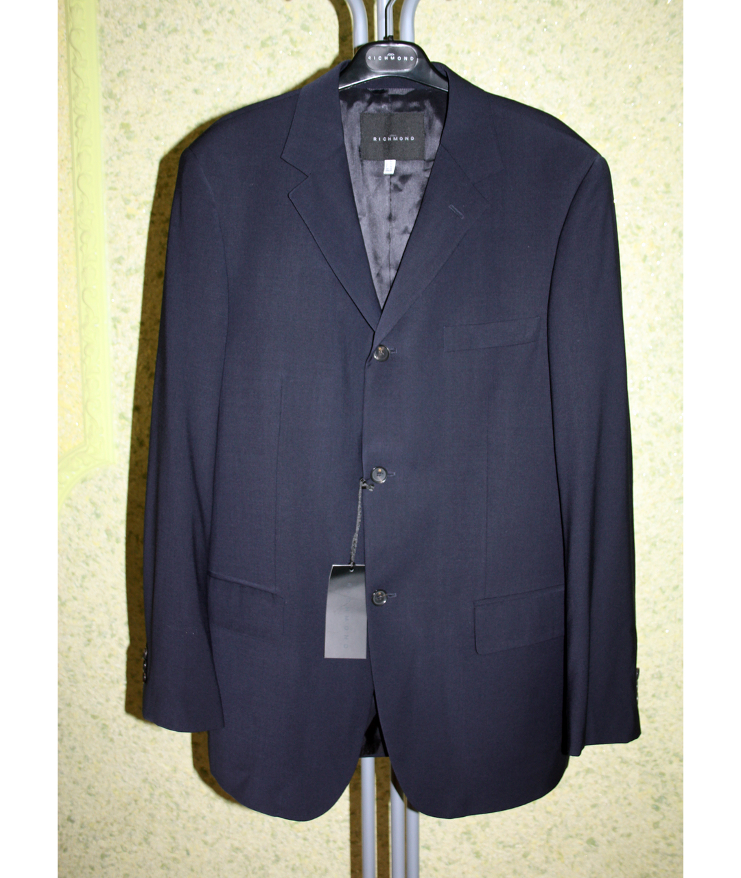 JOHN RICHMOND Темно-синий шерстяной пиджак, фото 5