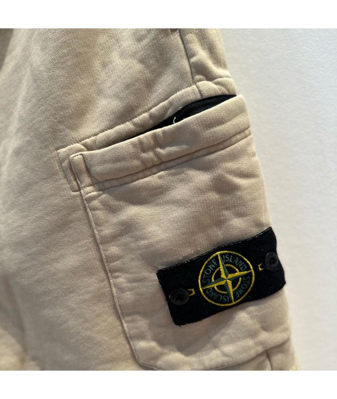 STONE ISLAND Бежевые хлопковые шорты, фото 4