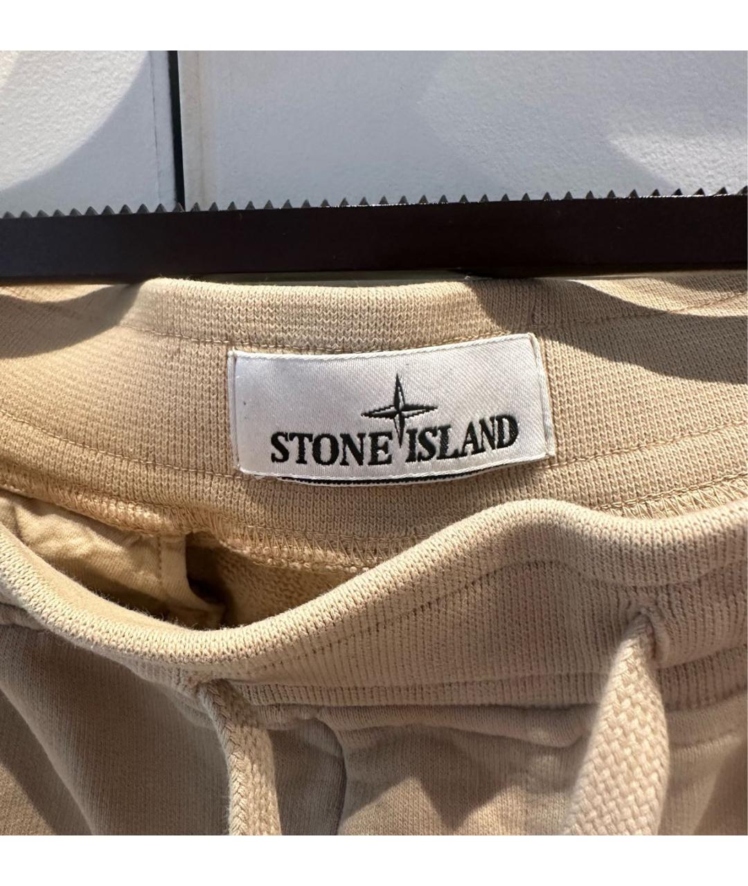 STONE ISLAND Бежевые хлопковые шорты, фото 3