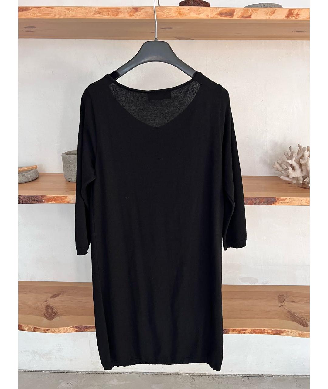 CLIPS Черное шерстяное повседневное платье, фото 5