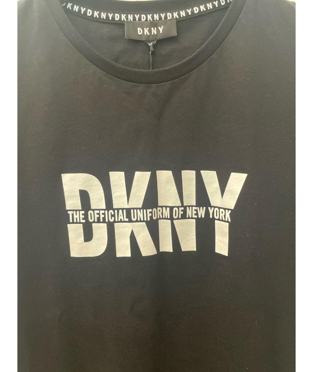 DKNY KIDS Черная хлопковая детская футболка, фото 3