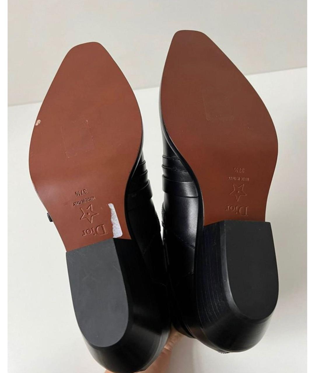CHRISTIAN DIOR PRE-OWNED Черные кожаные ботинки, фото 3