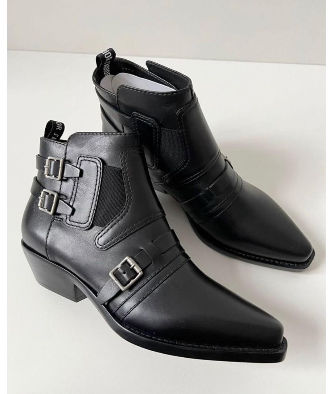 CHRISTIAN DIOR PRE-OWNED Черные кожаные ботинки, фото 6