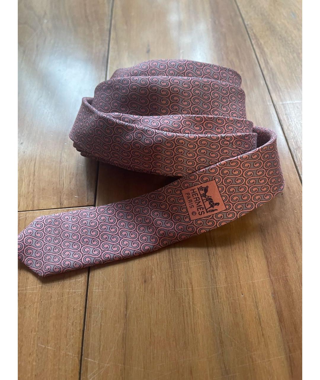 HERMES PRE-OWNED Розовый шелковый галстук, фото 4