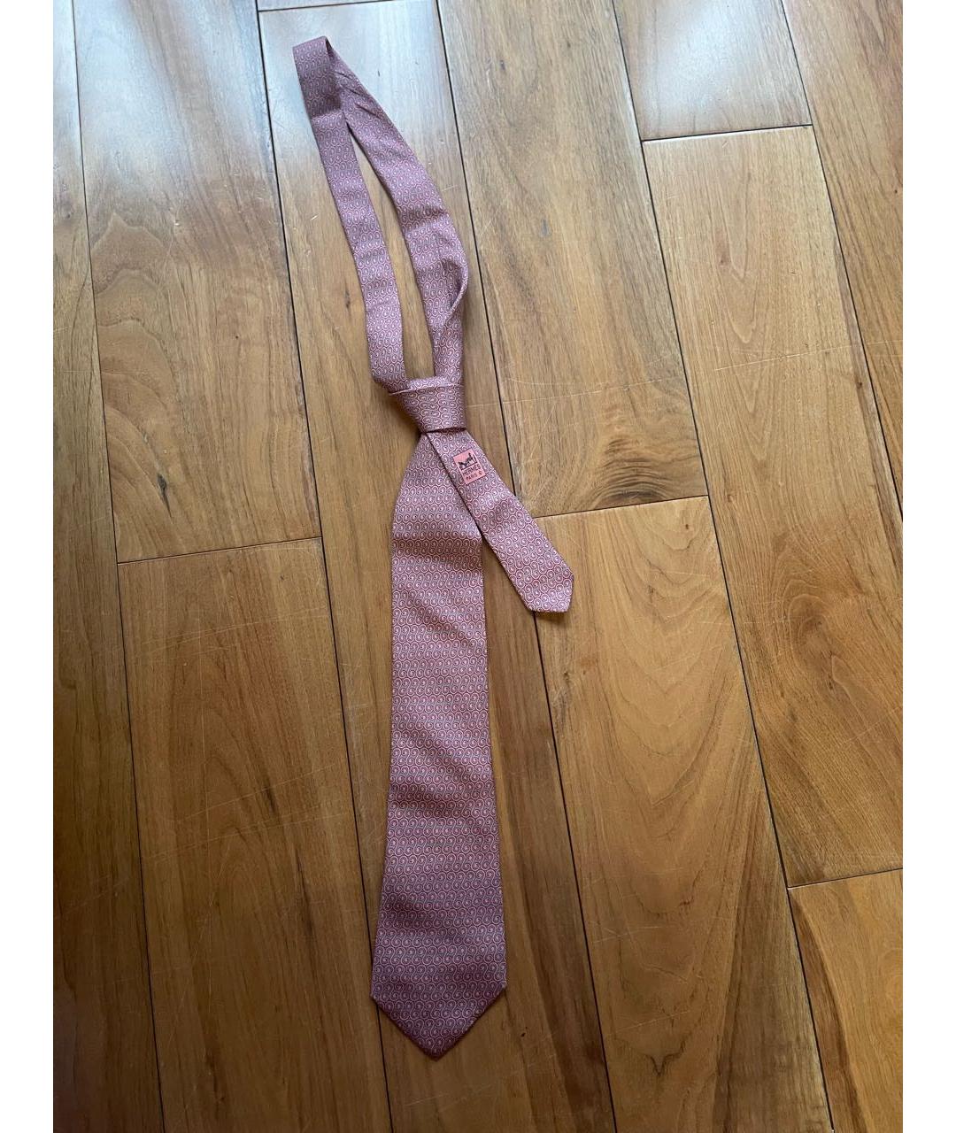 HERMES PRE-OWNED Розовый шелковый галстук, фото 8