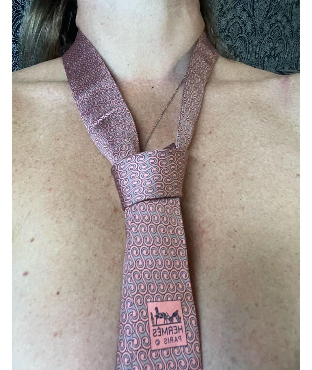 HERMES PRE-OWNED Розовый шелковый галстук, фото 7