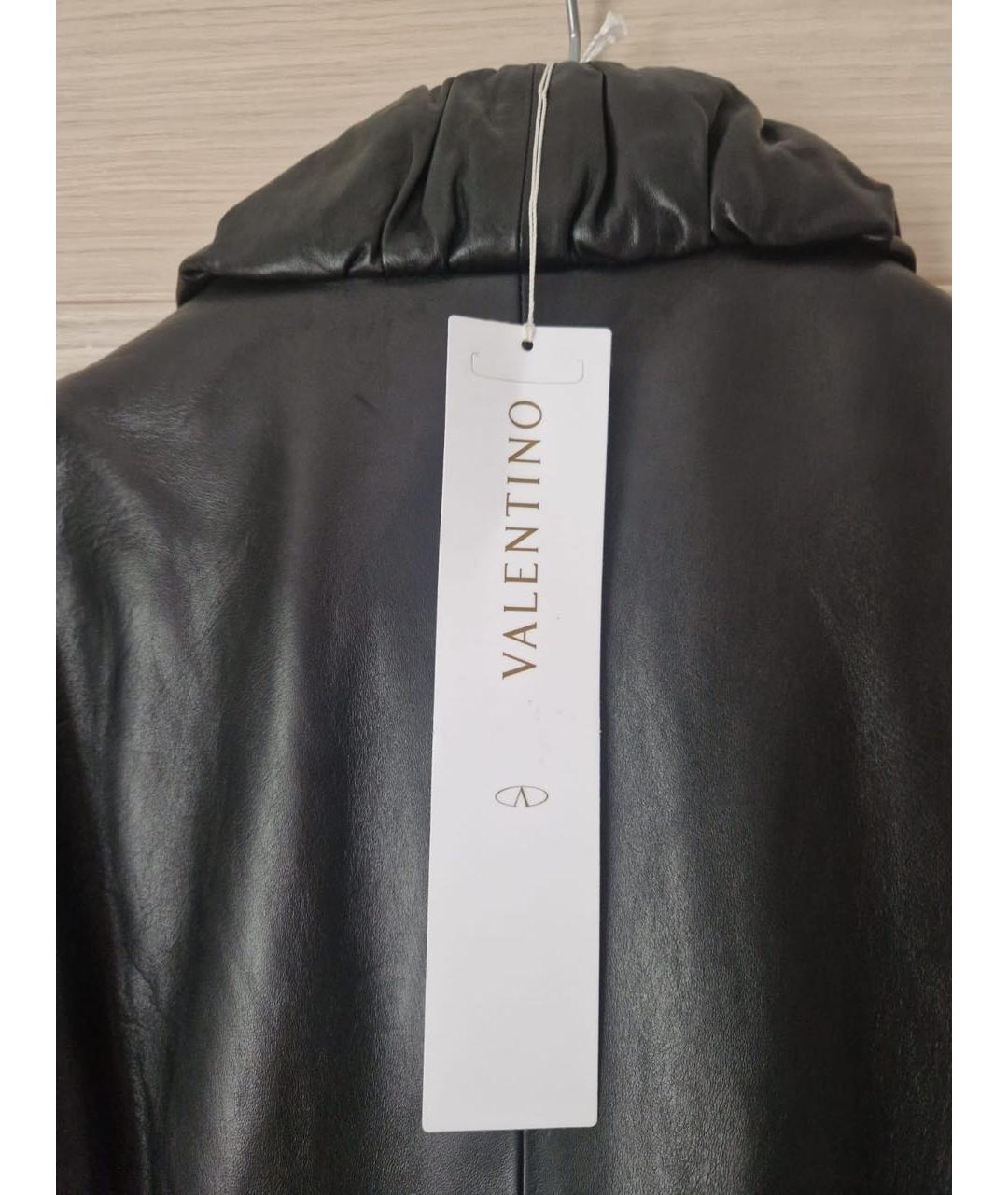 VALENTINO Черное кожаное пальто, фото 5