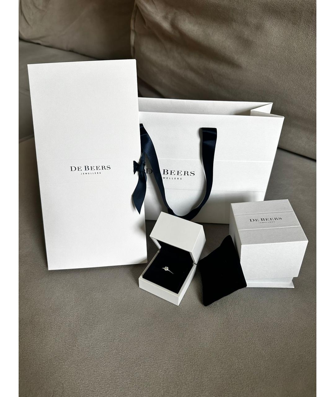 DE BEERS Белое платиновое кольцо, фото 3