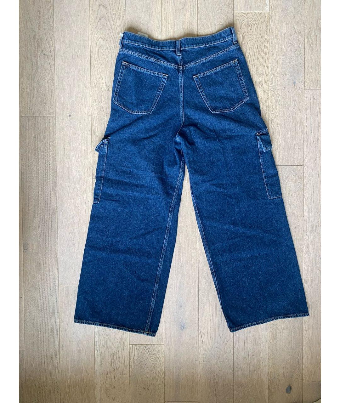 COS Темно-синие хлопковые прямые джинсы, фото 4