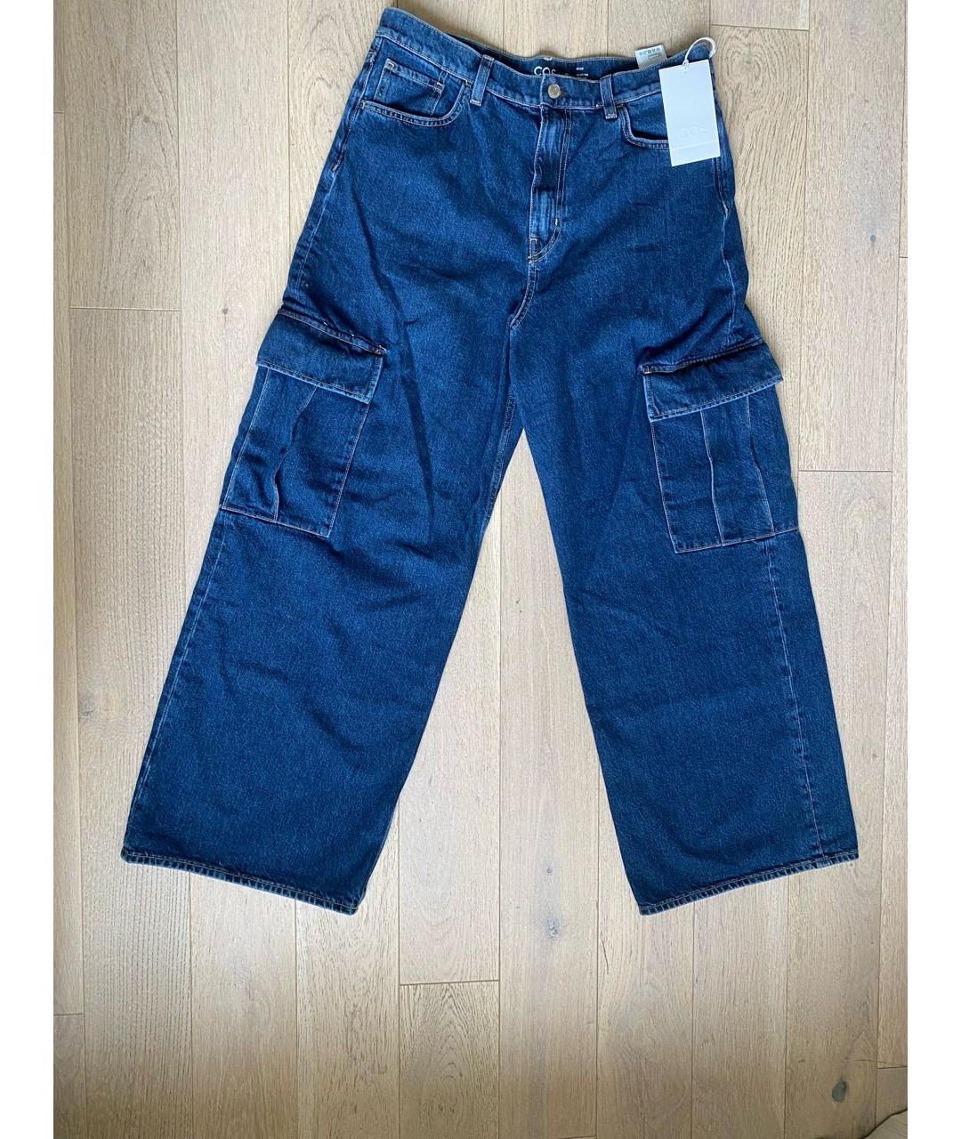 COS Темно-синие хлопковые прямые джинсы, фото 5