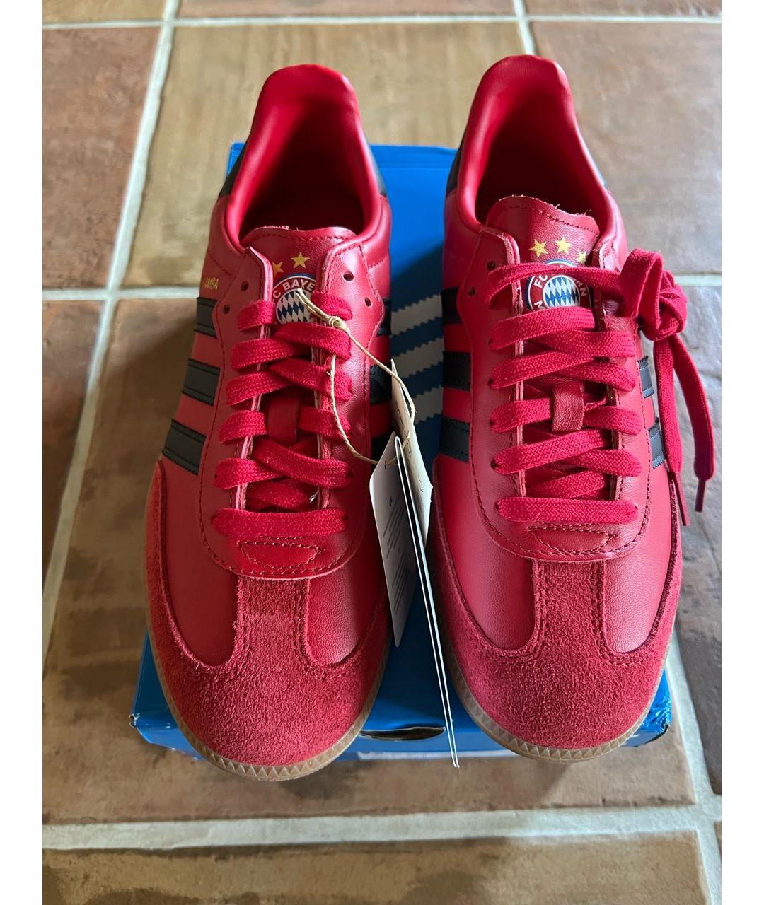 ADIDAS Красные кожаные кеды, фото 3