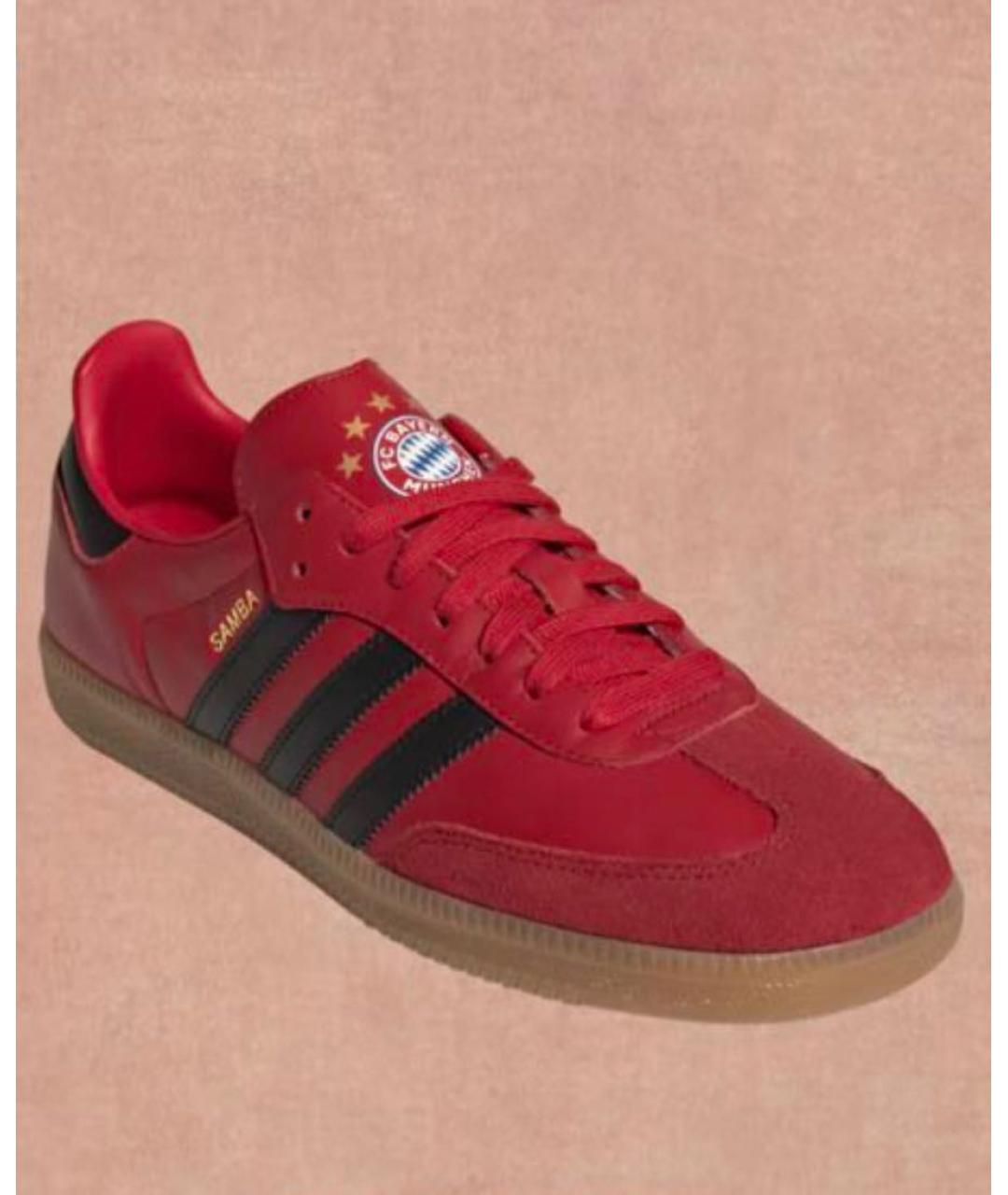 ADIDAS Красные кожаные кеды, фото 2