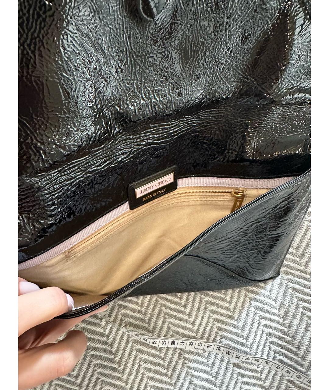 JIMMY CHOO Черная сумка с короткими ручками из лакированной кожи, фото 6