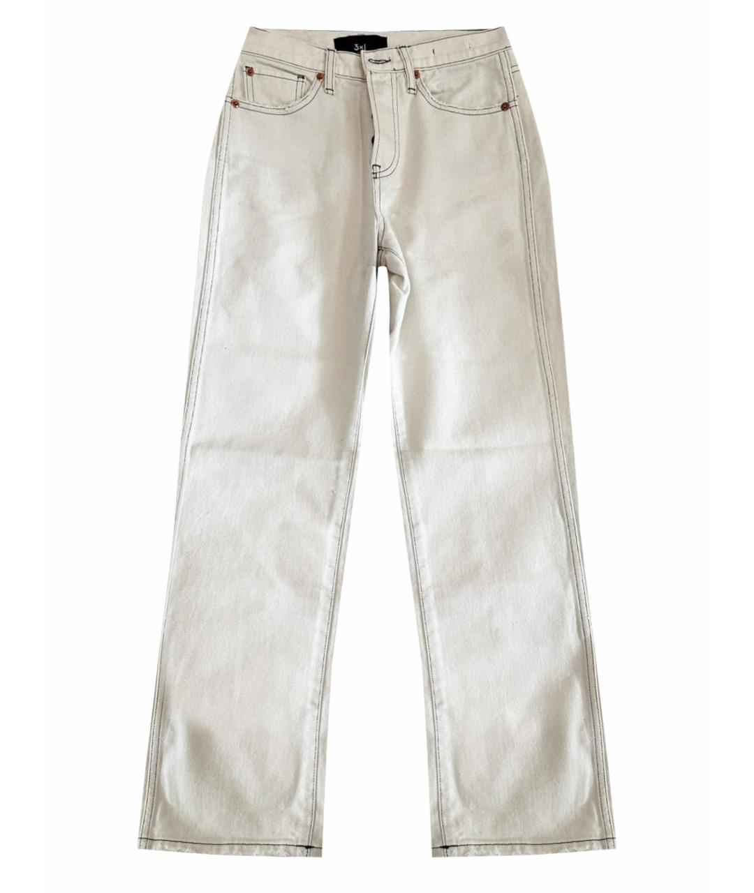 3X1 Бежевые хлопковые джинсы слим, фото 8