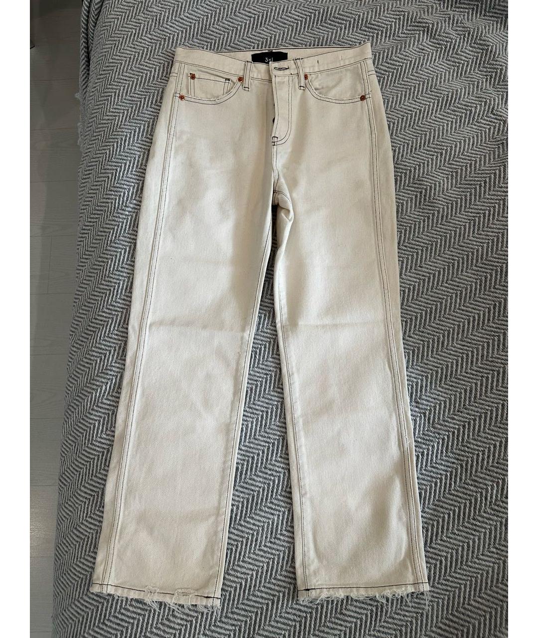 3X1 Бежевые хлопковые джинсы слим, фото 7