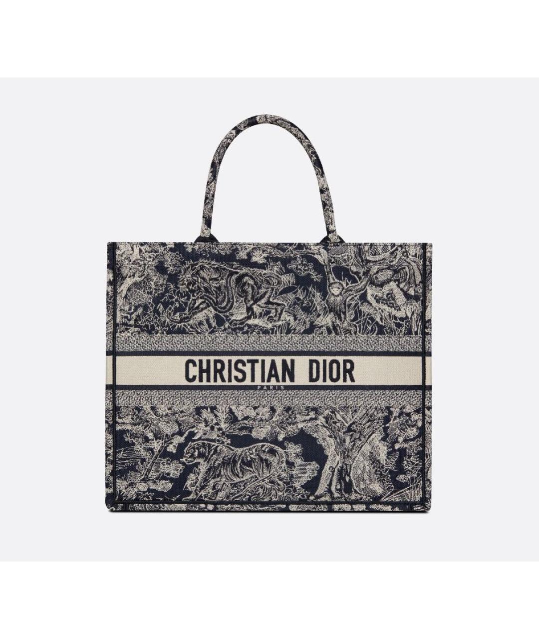 CHRISTIAN DIOR Синяя жаккардовая сумка тоут, фото 8