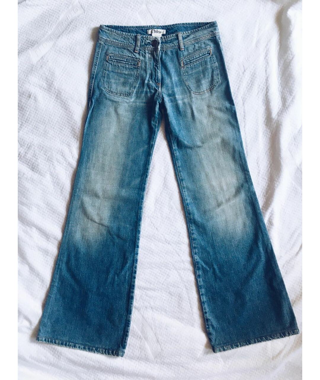 CHLOE Синие хлопковые прямые джинсы, фото 6