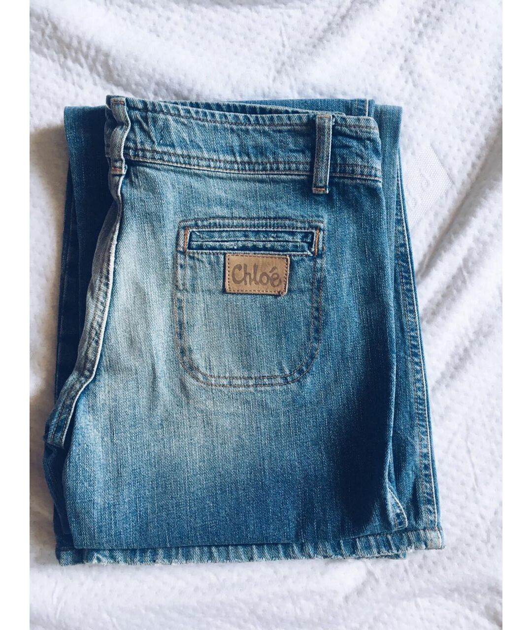CHLOE Синие хлопковые прямые джинсы, фото 2