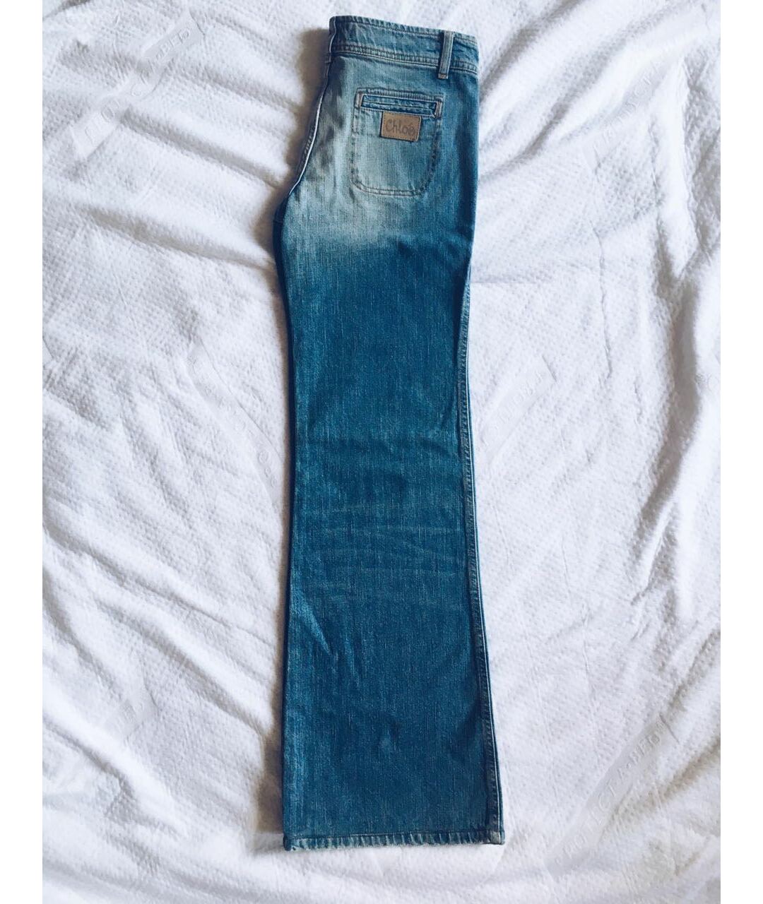 CHLOE Синие хлопковые прямые джинсы, фото 3