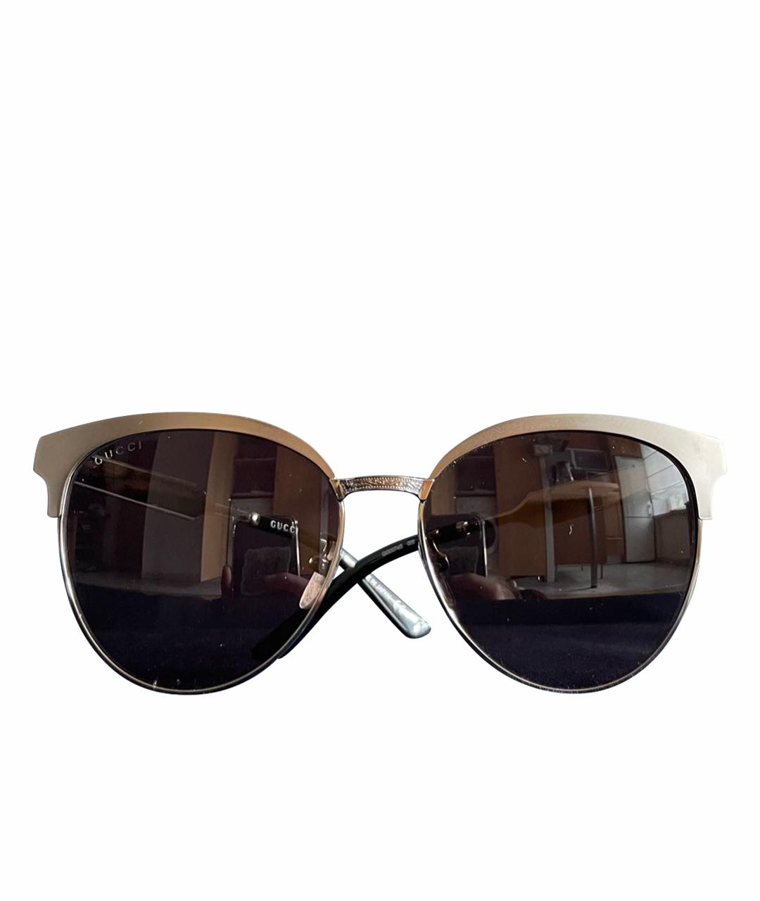 GUCCI Серые металлические солнцезащитные очки, фото 1