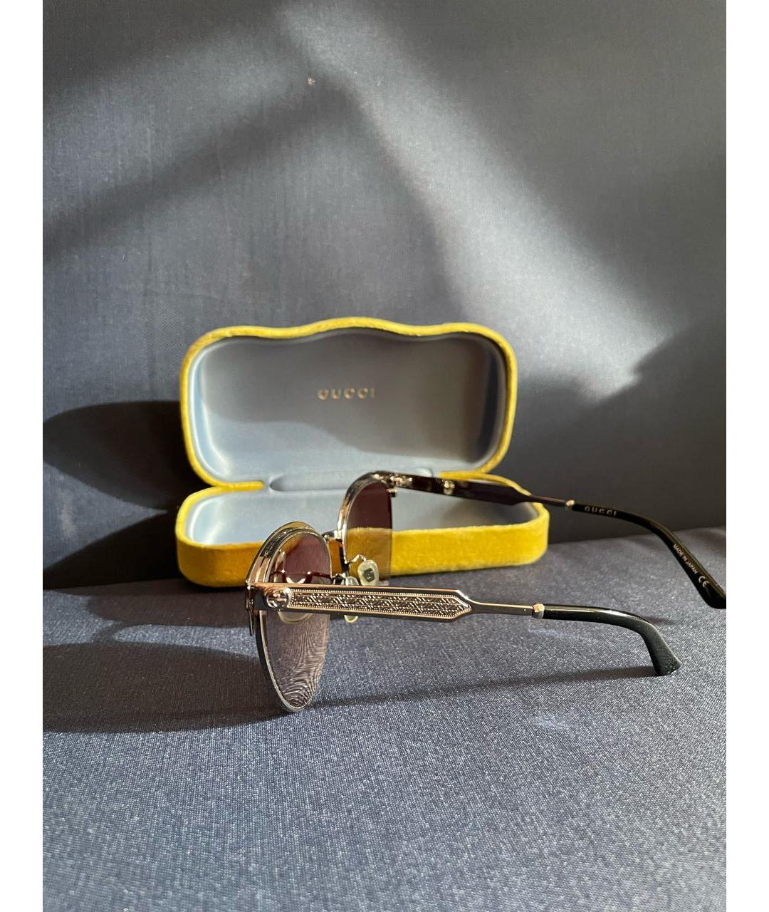 GUCCI Серые металлические солнцезащитные очки, фото 2