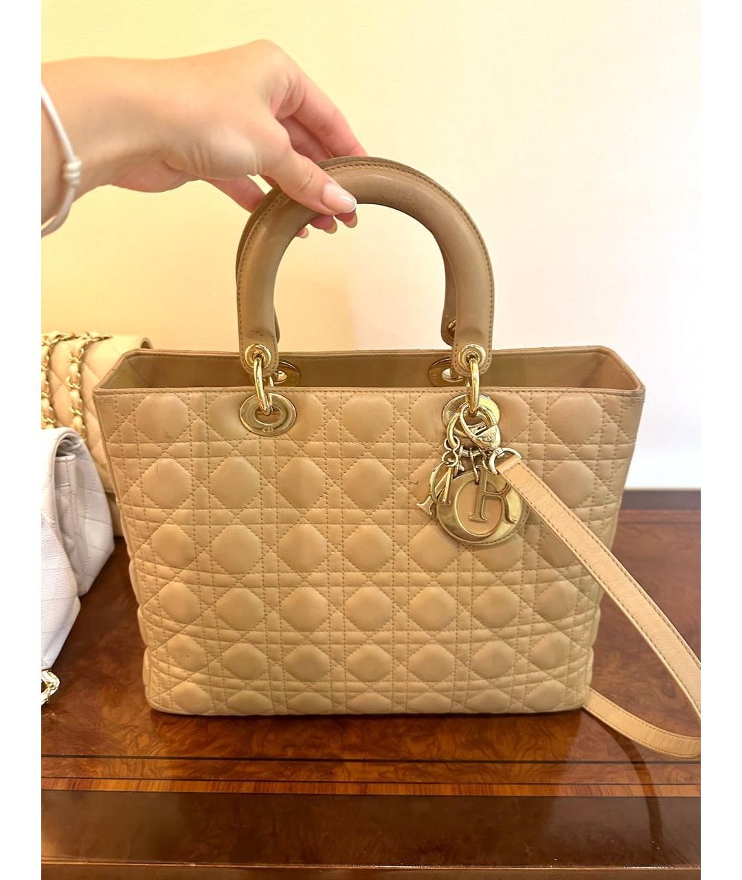 Lady dior bag beige on sale