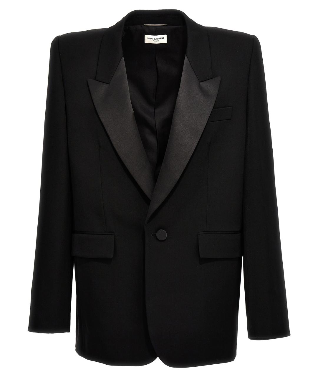 SAINT LAURENT Черный шерстяной пиджак, фото 1
