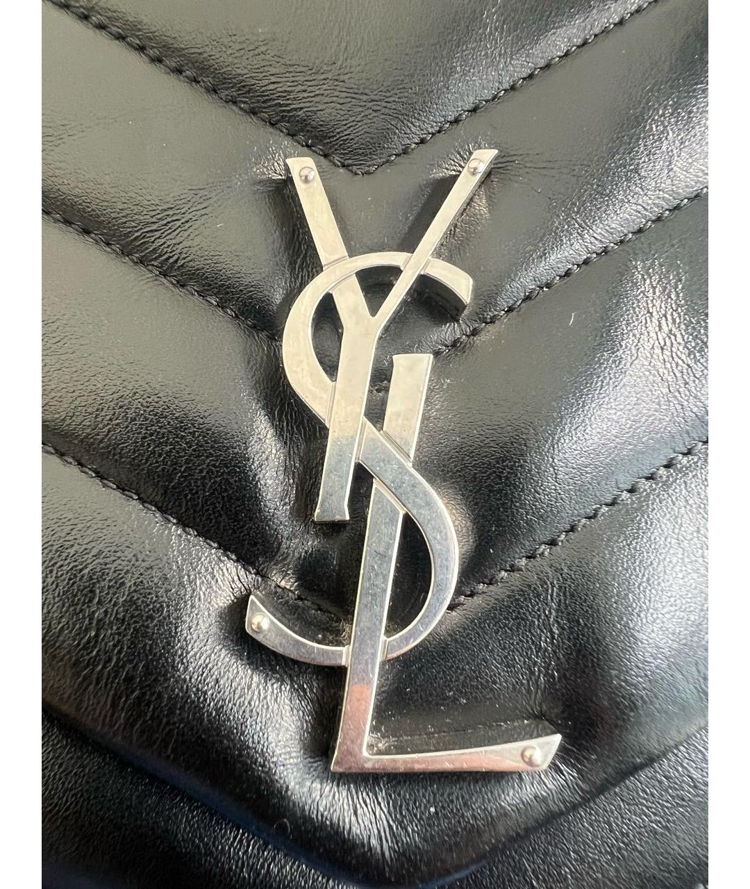 SAINT LAURENT Черная кожаная сумка тоут, фото 7