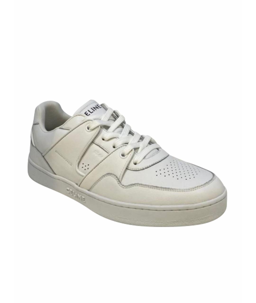 CELINE PRE-OWNED Белые кожаные низкие кроссовки / кеды, фото 1
