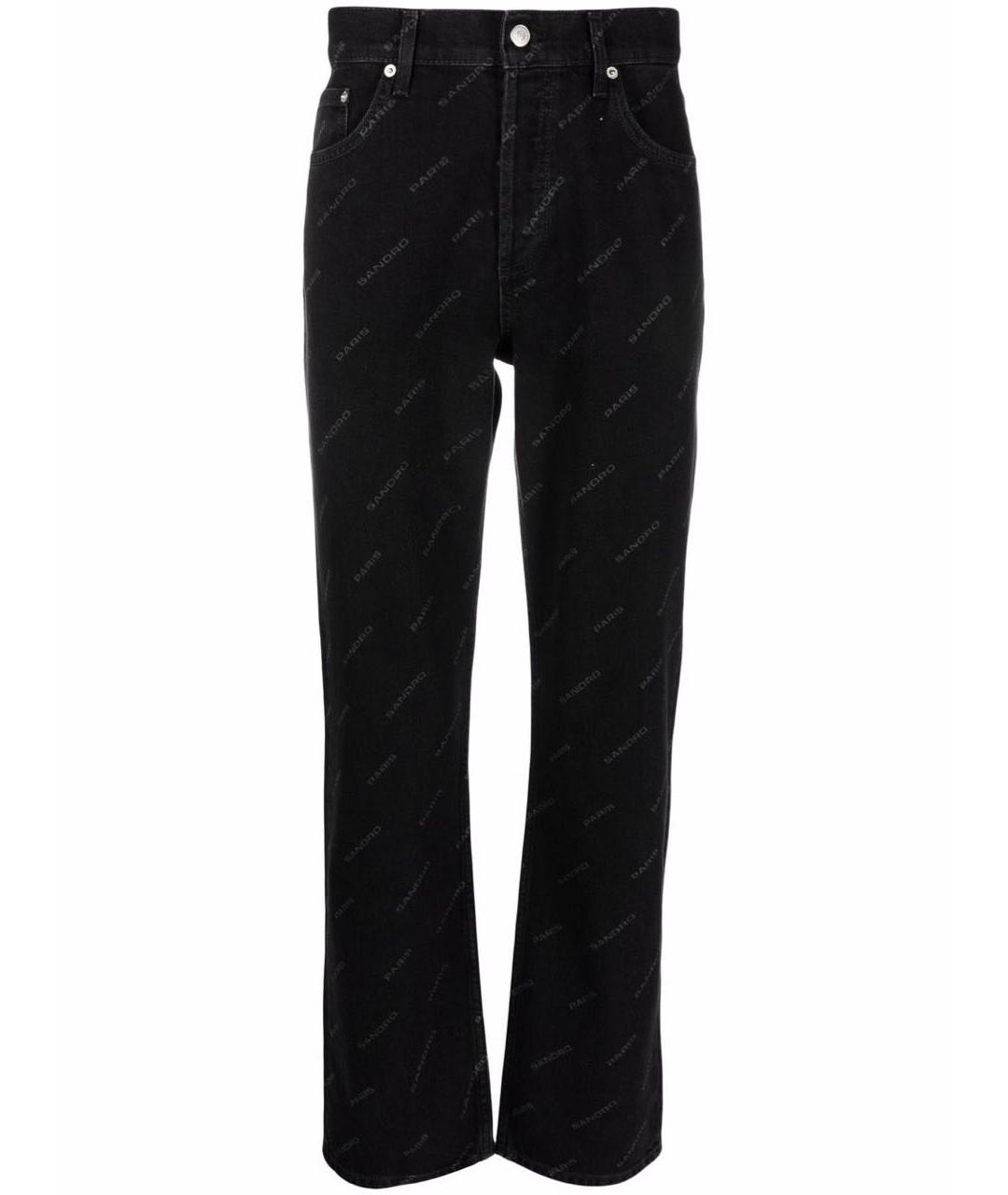 SANDRO Черные хлопковые прямые джинсы, фото 1