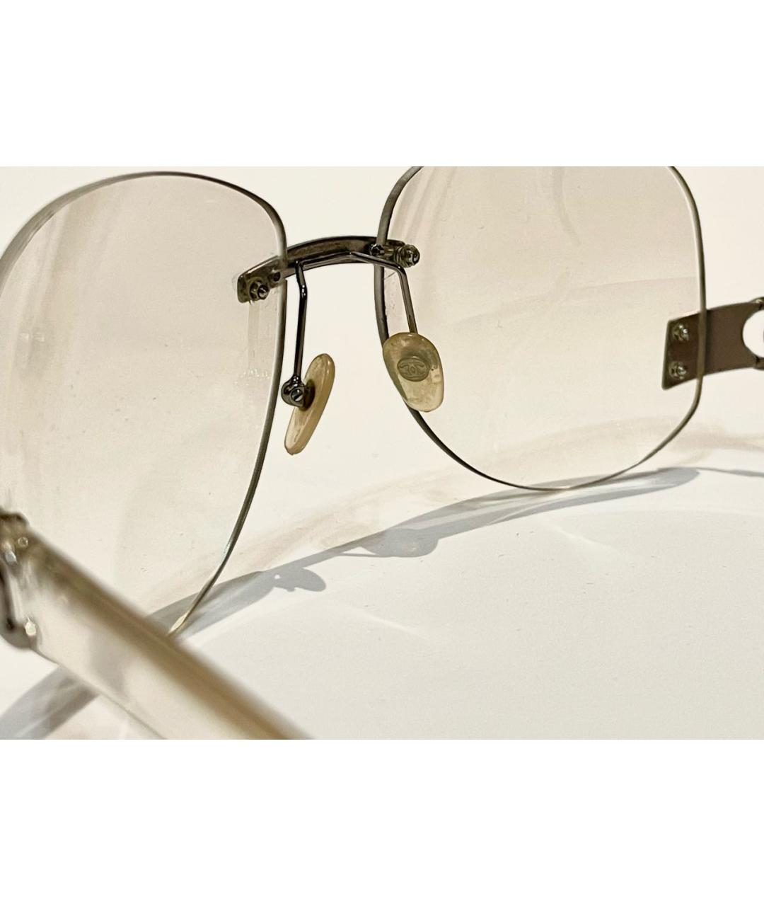 CHANEL PRE-OWNED Бежевые пластиковые солнцезащитные очки, фото 6