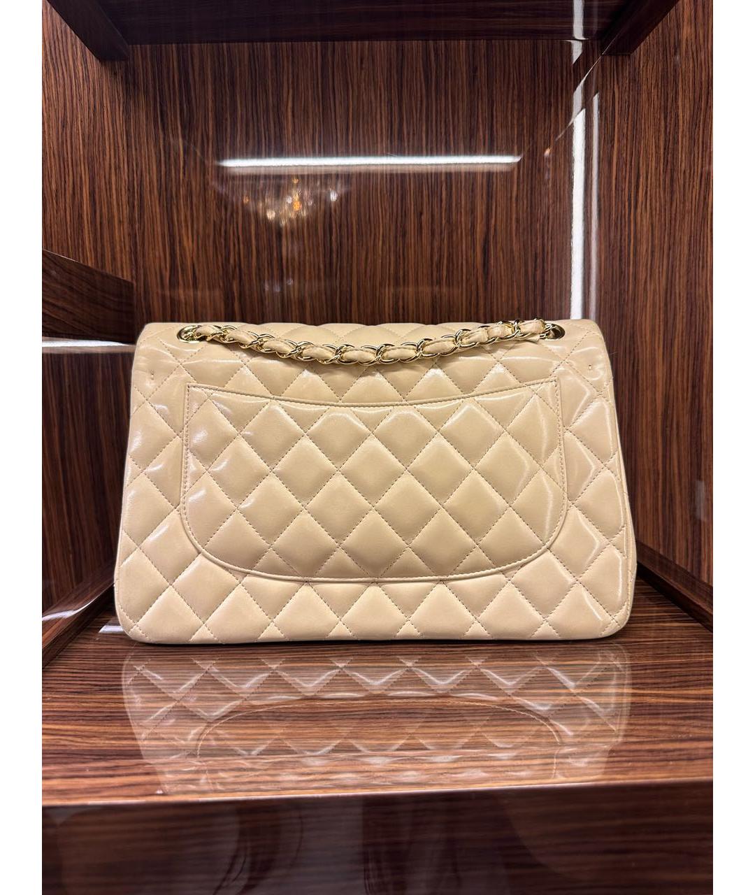 CHANEL PRE-OWNED Бежевая кожаная сумка через плечо, фото 3