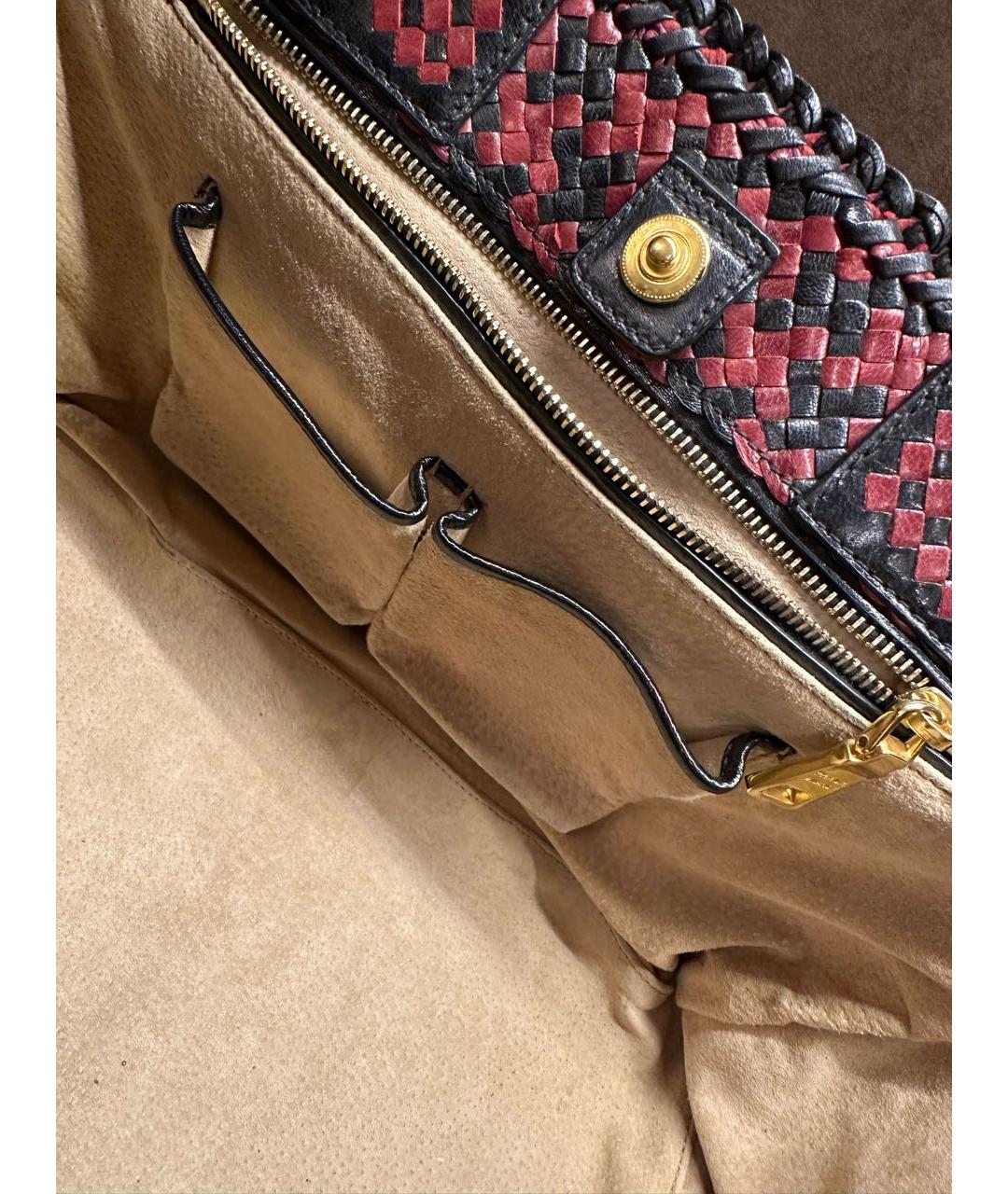 PRADA Бордовая кожаная сумка тоут, фото 8