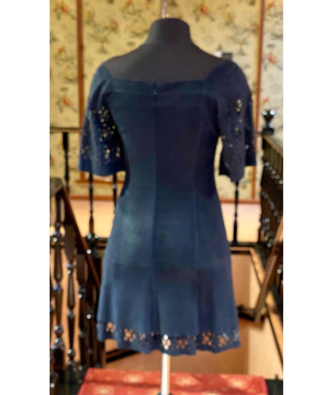 JITROIS Темно-синее замшевое коктейльное платье, фото 2